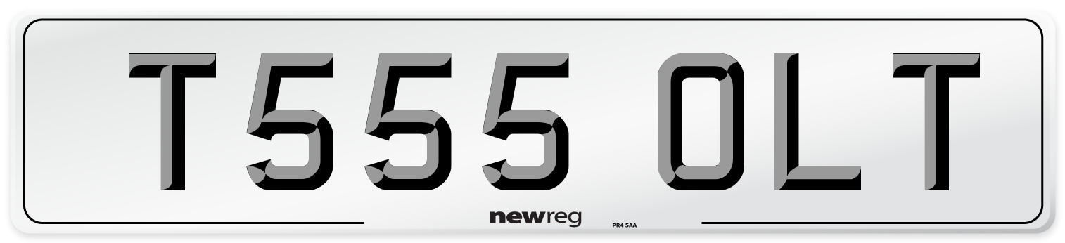 T555 OLT Number Plate from New Reg